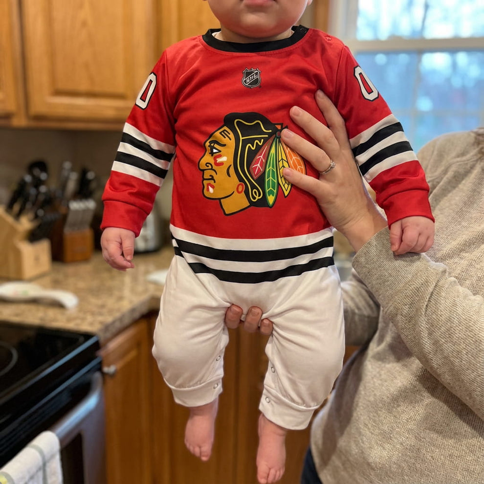 Chicago Blackhawks baby jumpsuit lifestyle photo